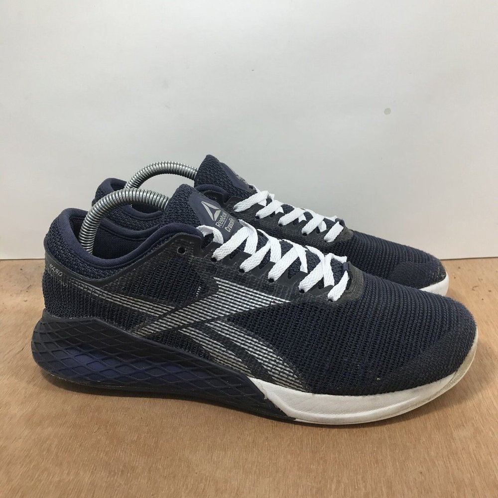 Reebok Men's Navy Blue and White Athletic Running Shoes